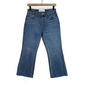 Reformation Blue High-Rise Cropped Flare Jeans